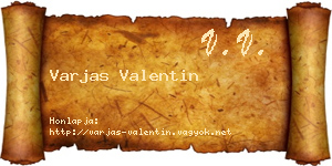 Varjas Valentin névjegykártya